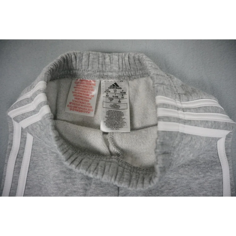 Adidas Boys Zip Up Jogger Tracksuit Set - Blue and Gray Size 2T